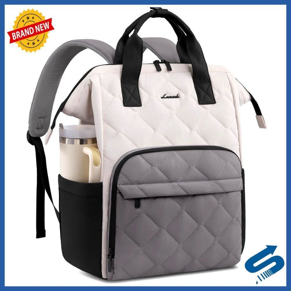 Quilted Puffer Laptop Backpack Casual Daypack Work Travel Purse Women
